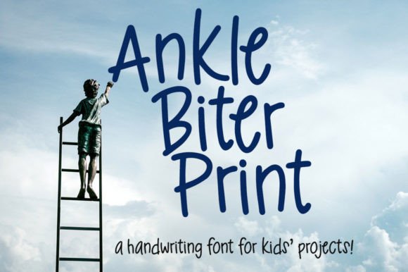 Ankle Biter Print: A Playful Script Font for Kid-Centric Design Projects
